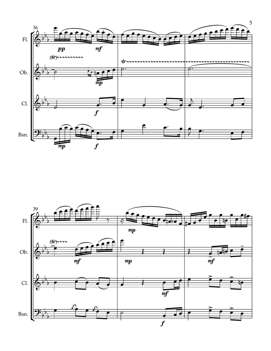 Air Ecossais op. 105 No.4 Woodwind Quartet scores gallery preview page 5