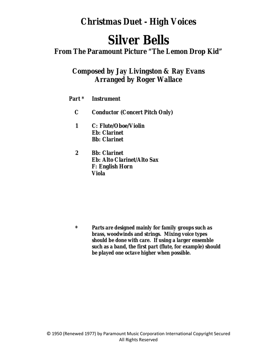 Silver Bells Silver Bells Clarinet Duet scores gallery preview page 1
