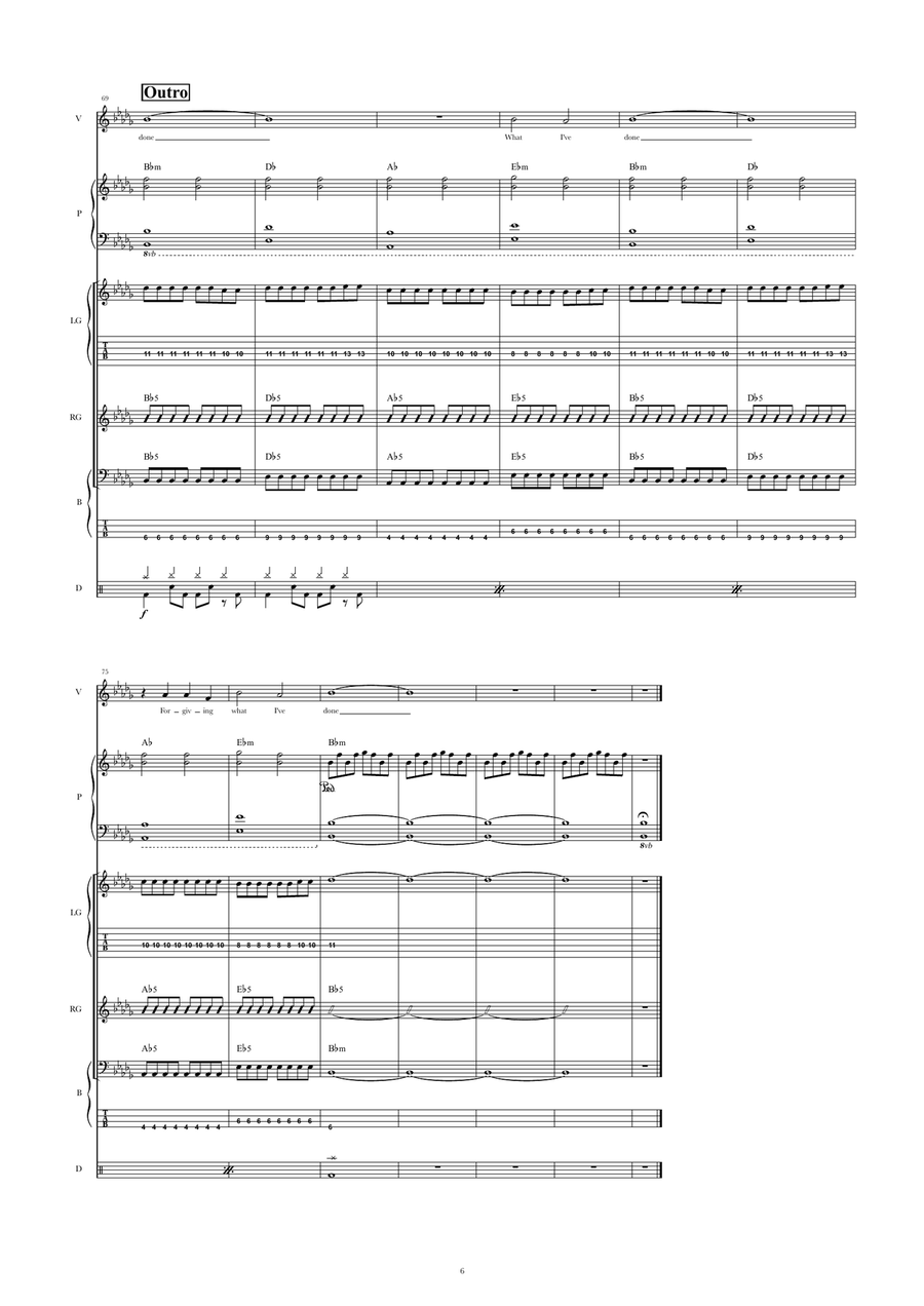 What I've Done Cover Band scores gallery preview page 6