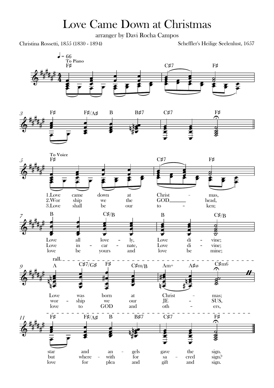 Love Came Down at Christmas Piano scores gallery preview page 1
