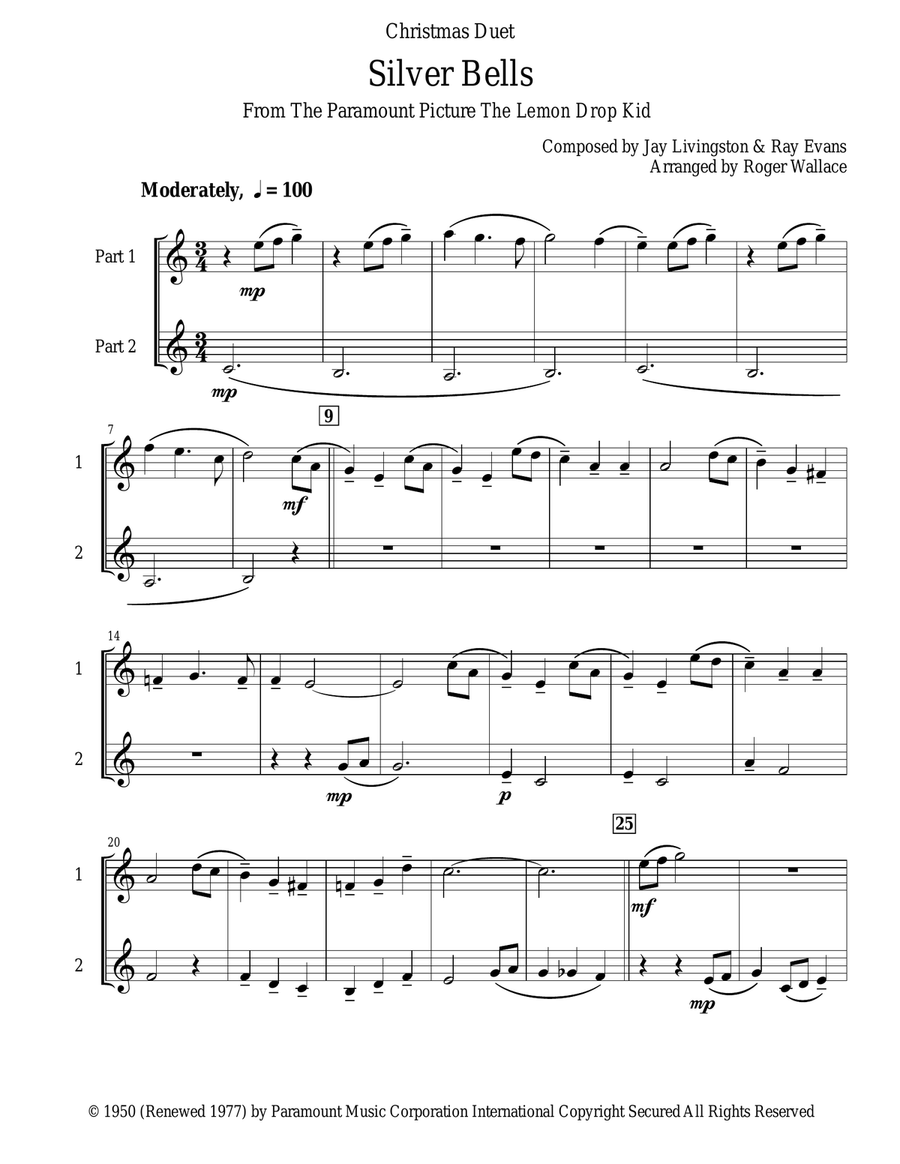 Silver Bells Silver Bells String Duet scores gallery preview page 2