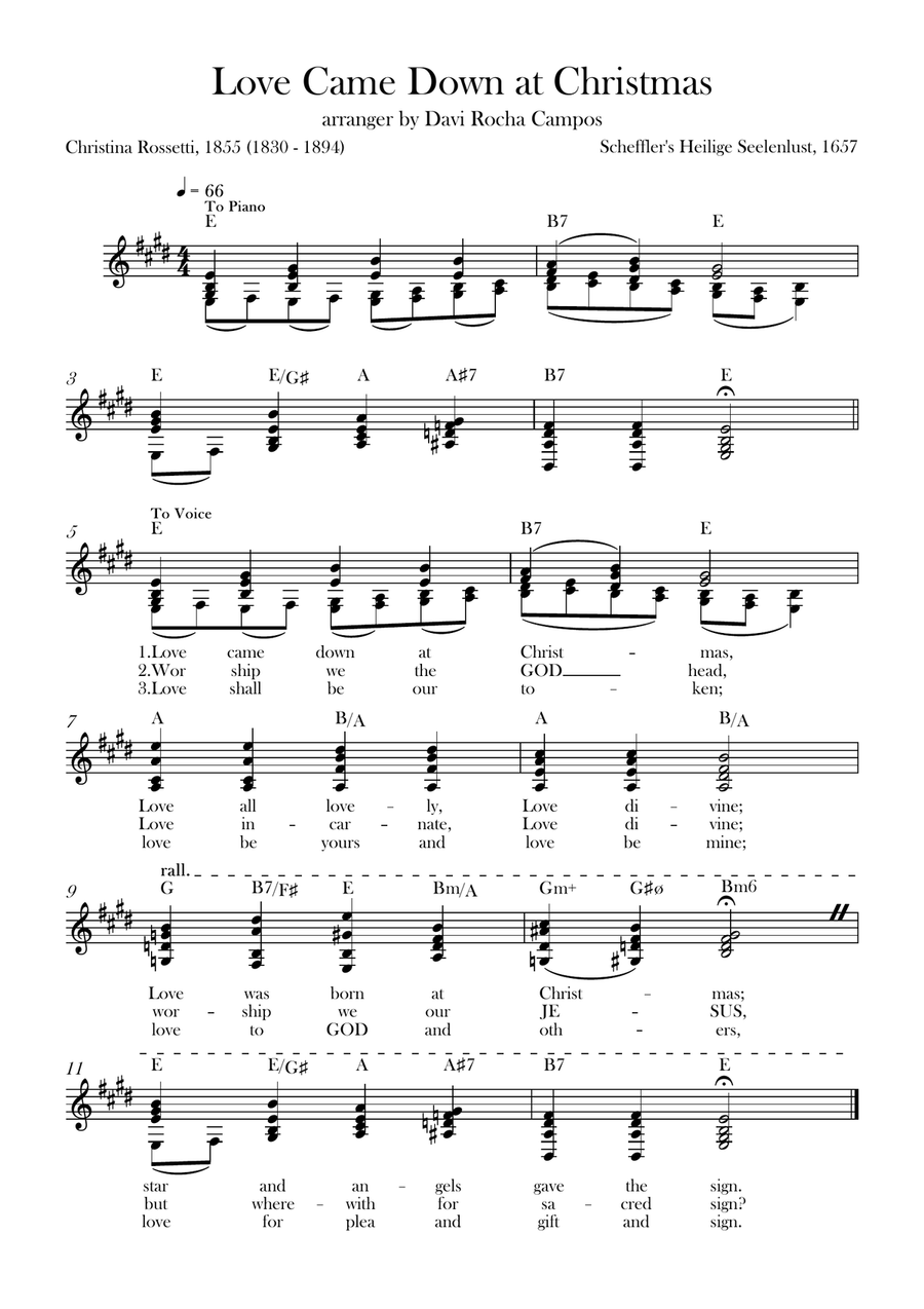 Love Came Down at Christmas Piano scores gallery preview page 1