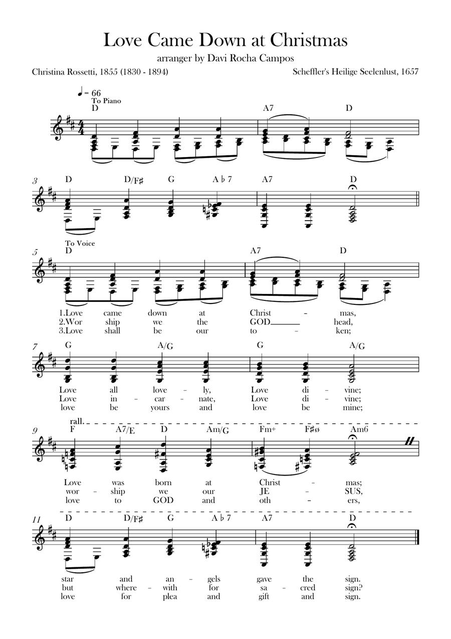 Love Came Down at Christmas Piano scores gallery preview page 1