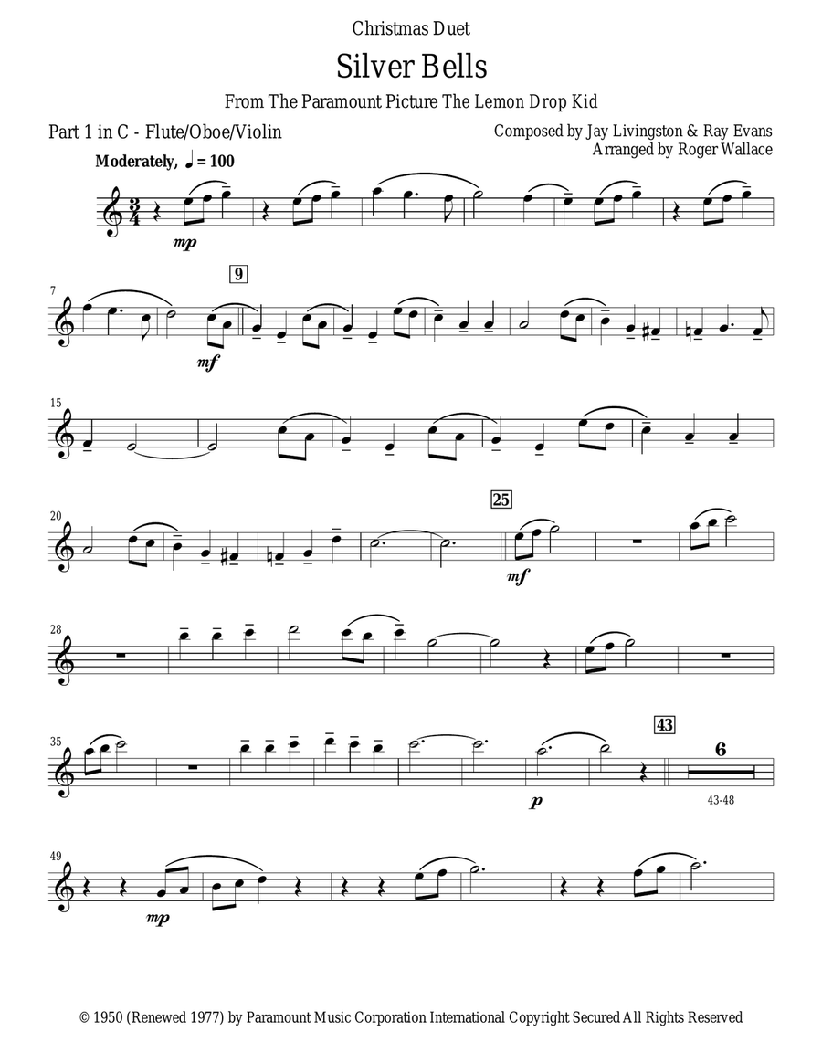 Silver Bells Silver Bells Woodwind Duet scores gallery preview page 6