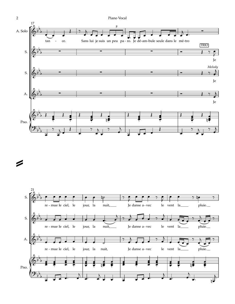 Derniere Danse Derniere Danse Divisi scores gallery preview page 2