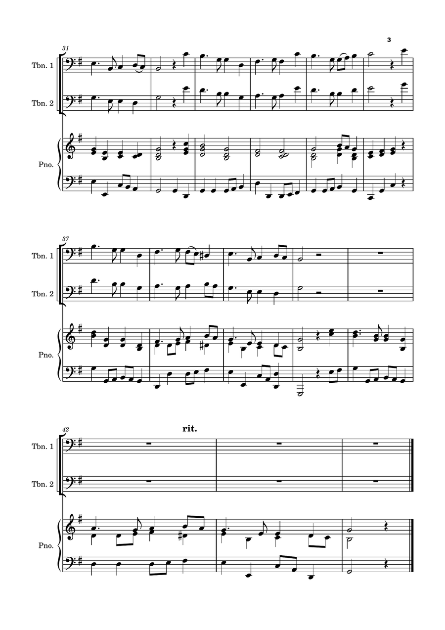 Five Christmas Songs for two Trombones - volume 3 Trombone Duet scores gallery preview page 4