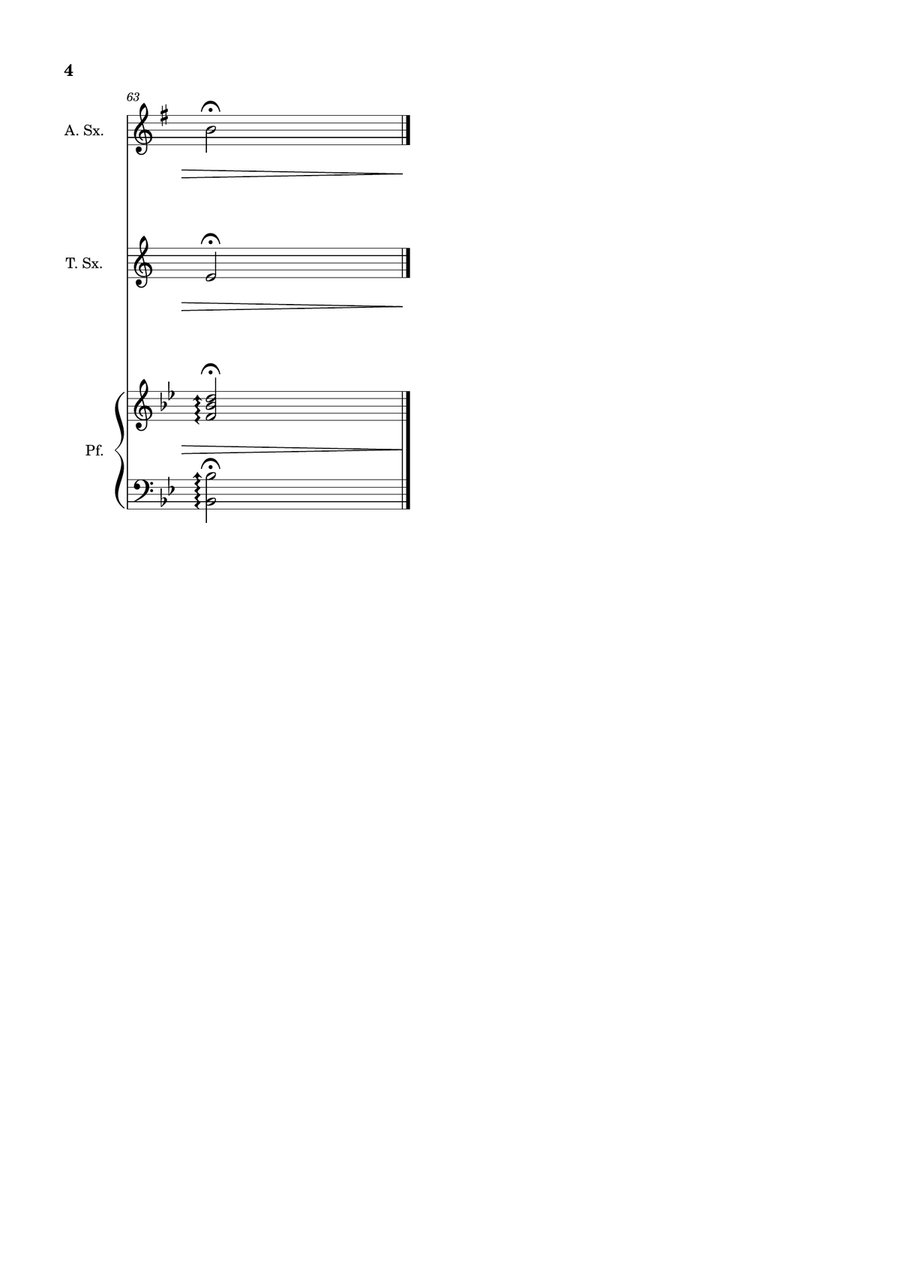 Bridal Chorus. R. Wagner - A. Sax., T. Sax. and Piano. Score and Parts. Woodwind Duet scores gallery preview page 4