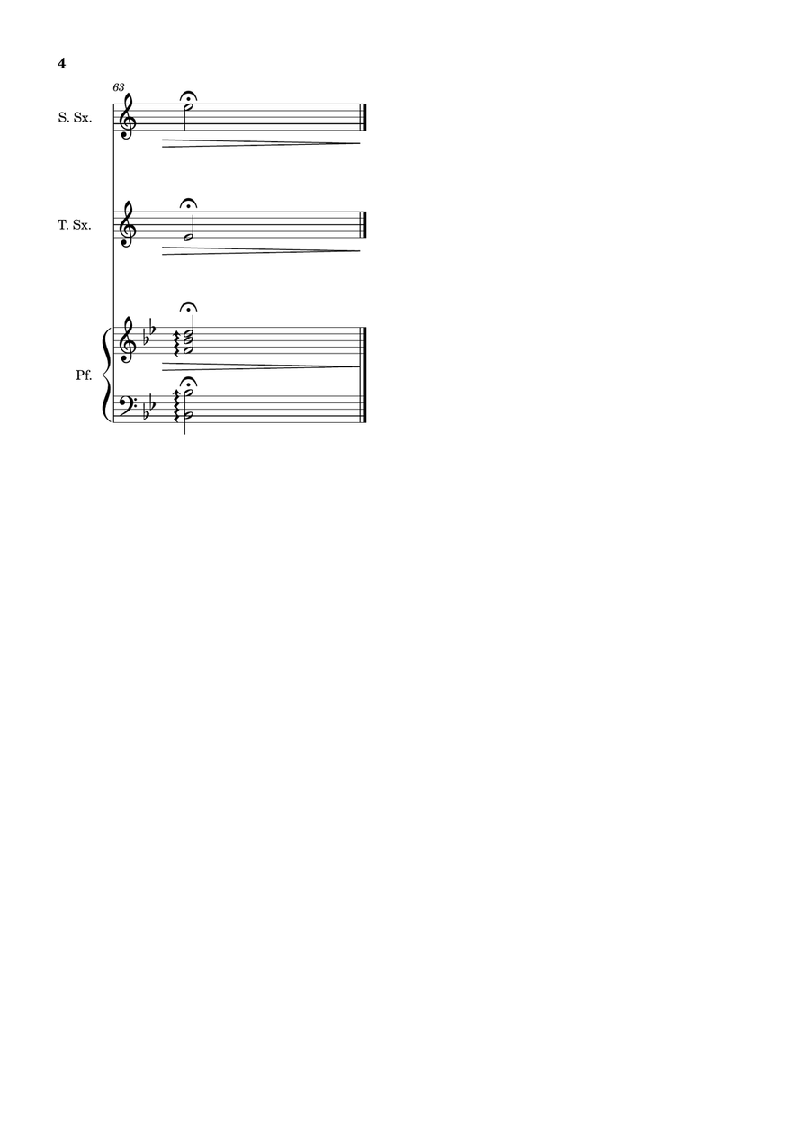 Bridal Chorus. R. Wagner - S. Sax., T. Sax. and Piano. Score and Parts. Woodwind Duet scores gallery preview page 4