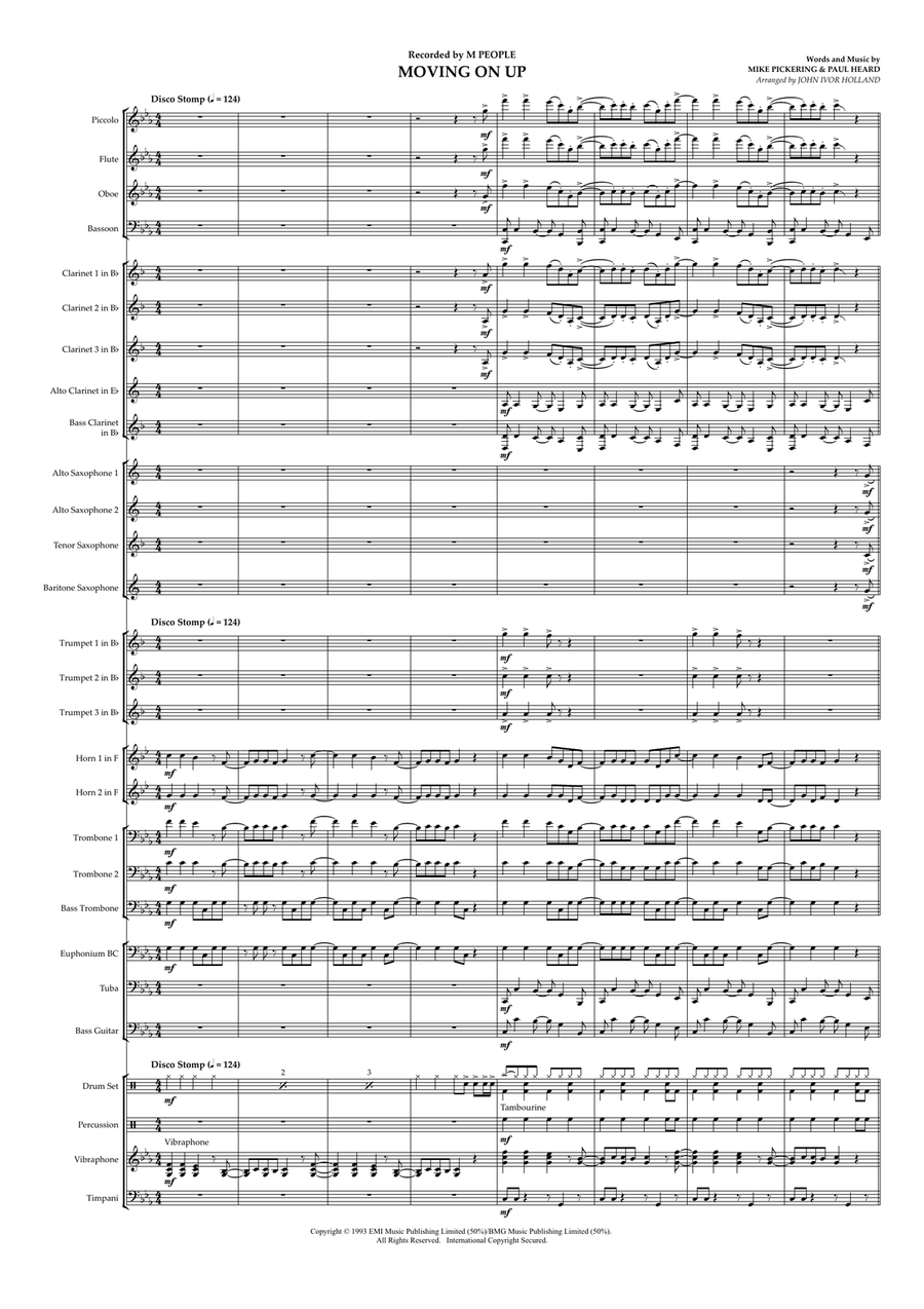 Moving On Up Concert Band scores gallery preview page 1