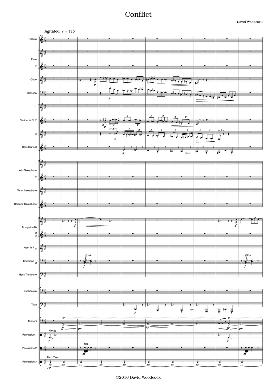 Conflict for Concert Band Concert Band scores gallery preview page 1