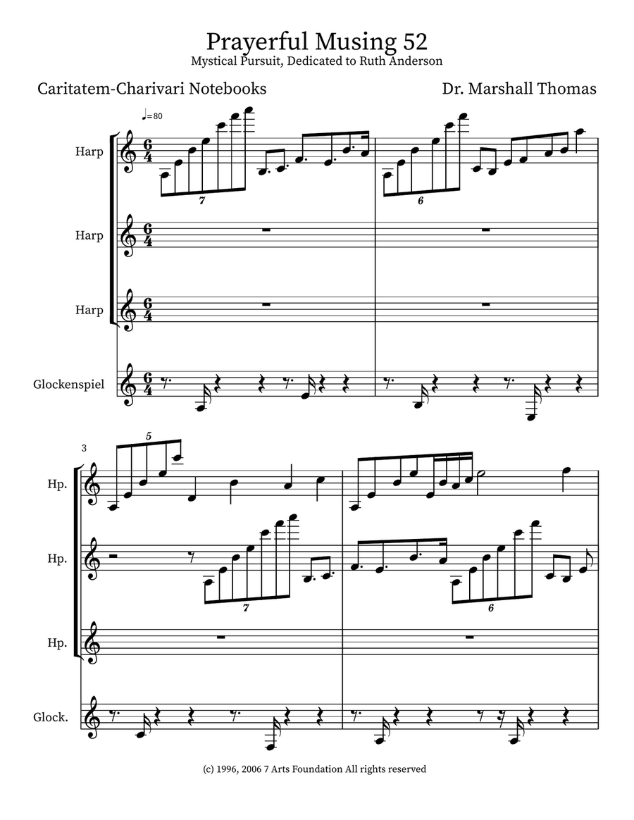 Prayerful Musing 52 Prayerful Musing 52 Small Ensemble scores gallery preview page 1