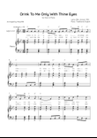 Drink To Me Only With Thine Eyes - Horn & Piano in Bb Major With Lyrics & Chords