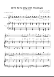 Drink To Me Only With Thine Eyes - Piccolo & Piano in D Major With Lyrics & Chords