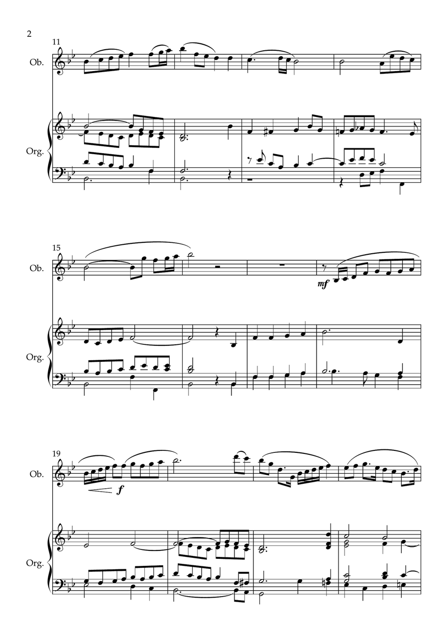 St. Theodulph, for Oboe and Organ Organ scores gallery preview page 2