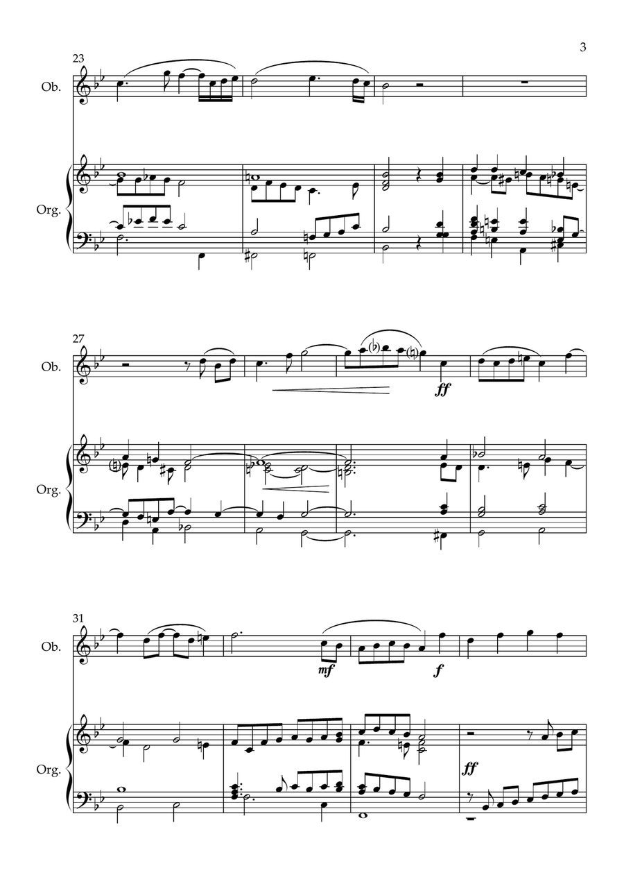 St. Theodulph, for Oboe and Organ Organ scores gallery preview page 3