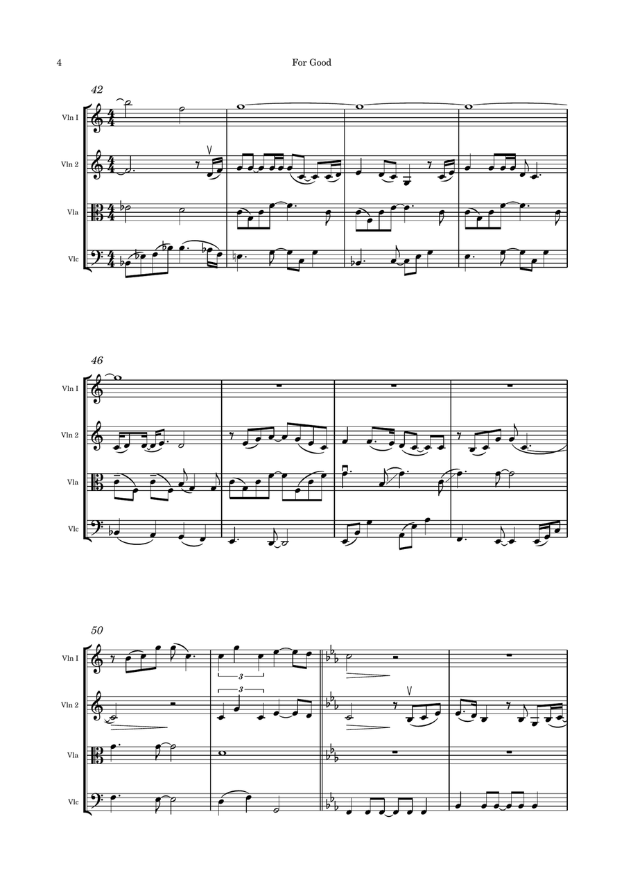 For Good For Good String Quartet scores gallery preview page 4