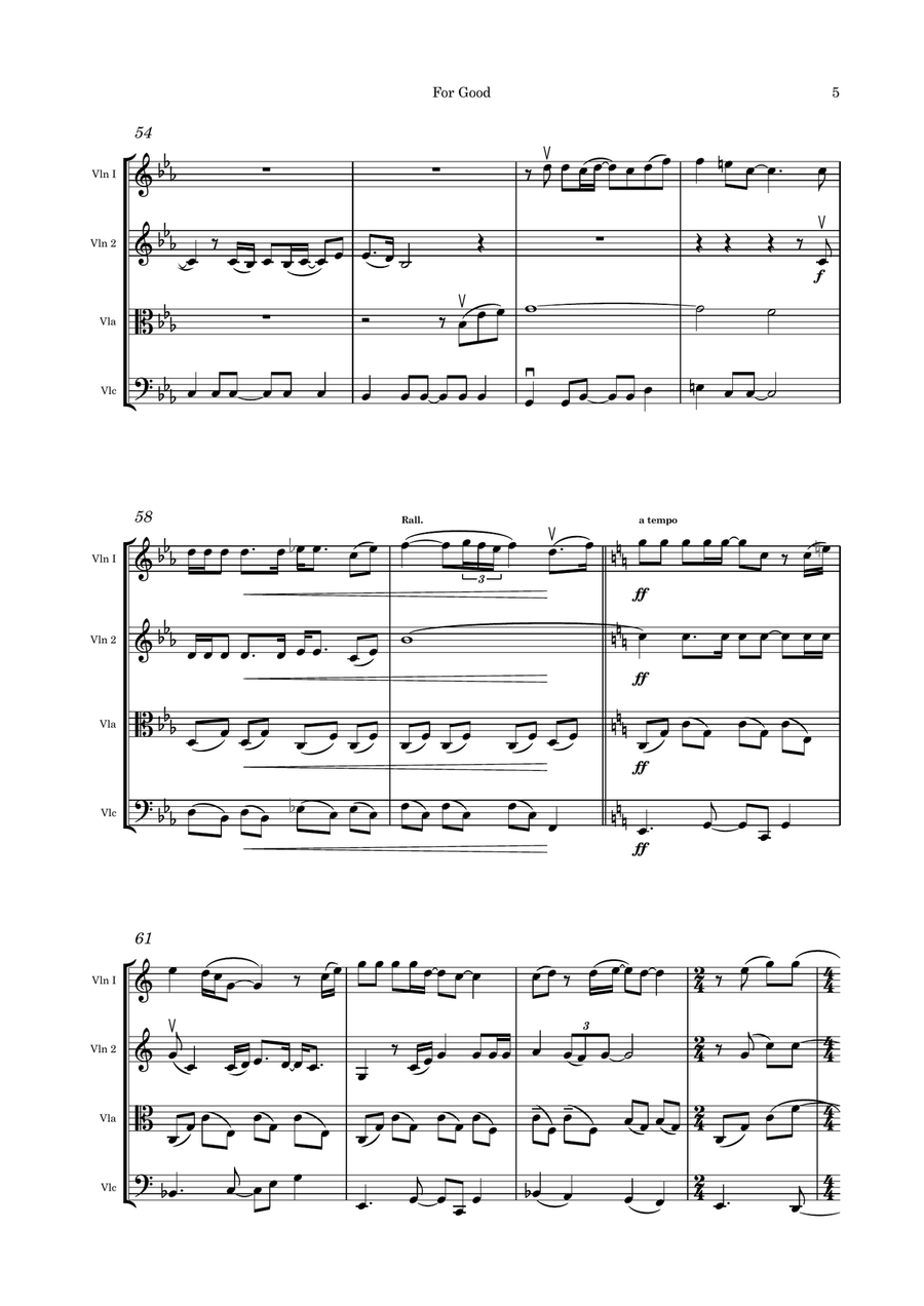 For Good For Good String Quartet scores gallery preview page 5