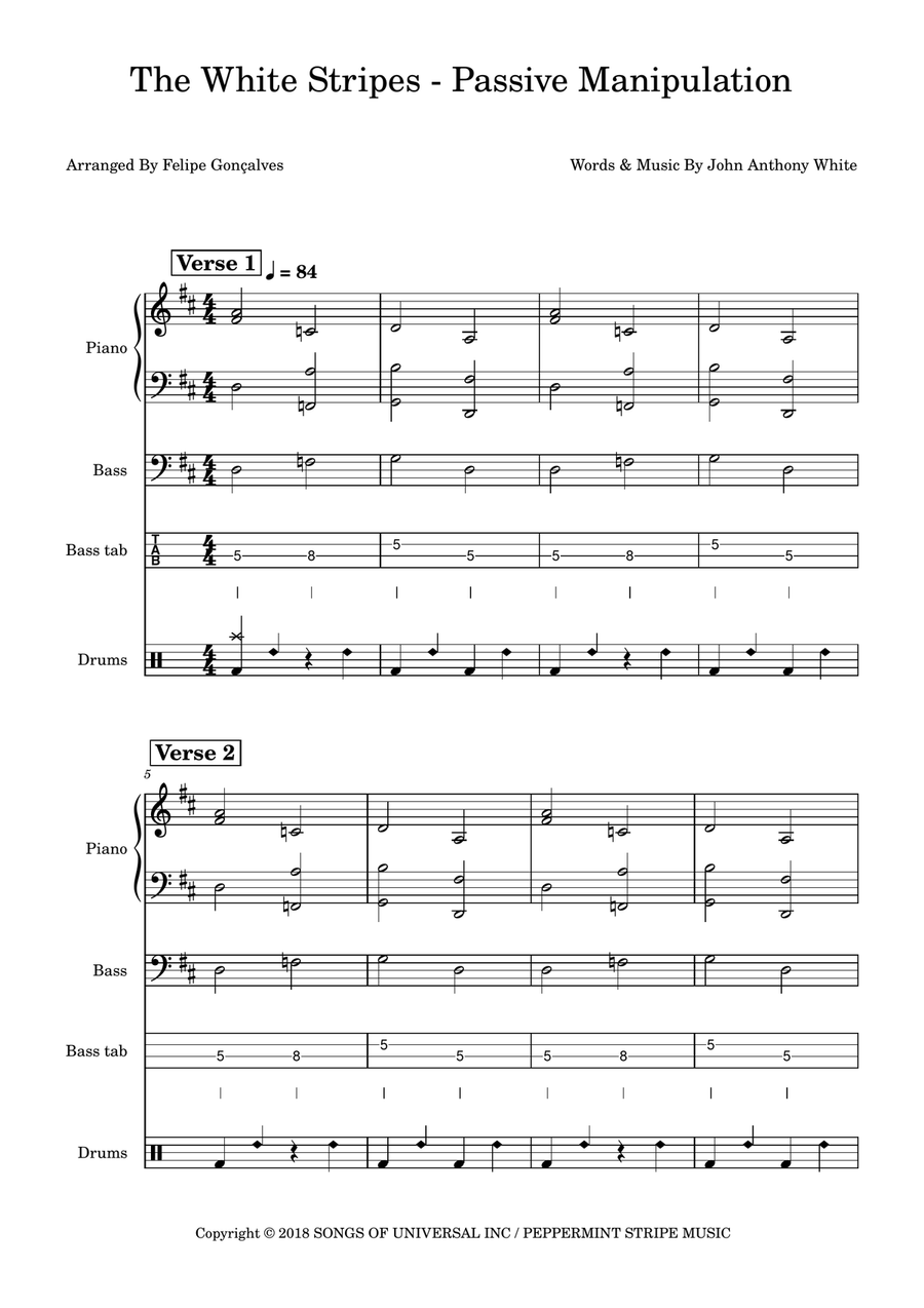 Passive Manipulation Passive Manipulation Bass Guitar scores gallery preview page 1