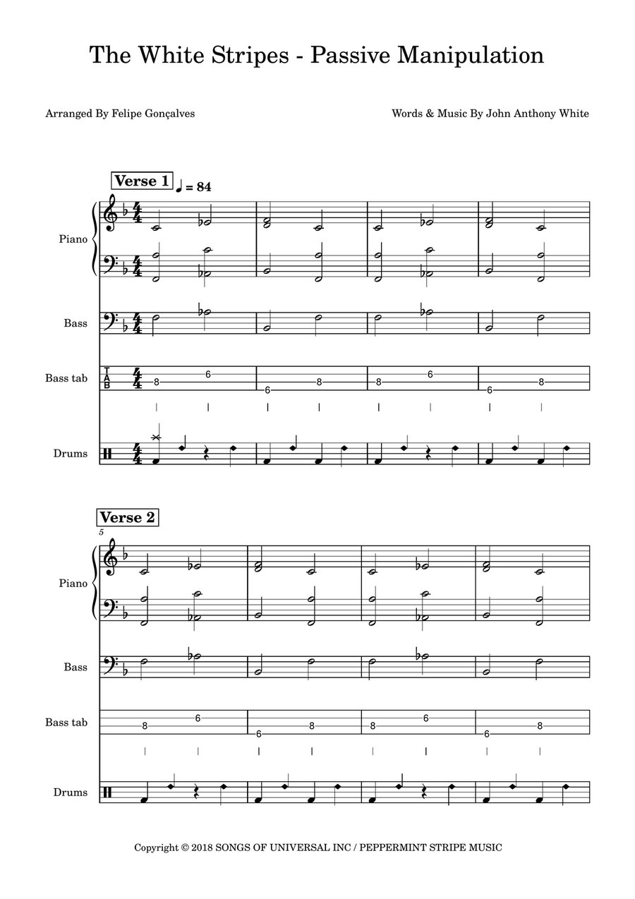Passive Manipulation Passive Manipulation Bass Guitar scores gallery preview page 1