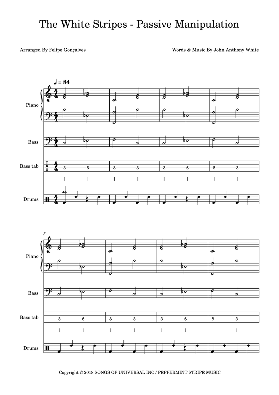 Passive Manipulation Passive Manipulation Bass Guitar scores gallery preview page 1
