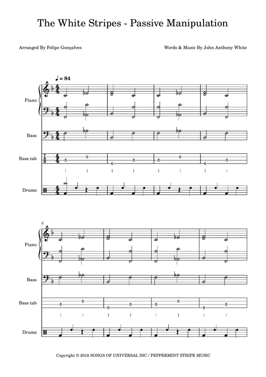 Passive Manipulation Passive Manipulation Bass Guitar scores gallery preview page 1