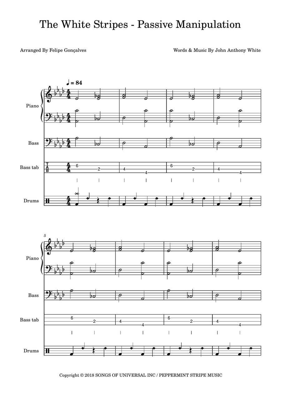 Passive Manipulation Passive Manipulation Bass Guitar scores gallery preview page 1