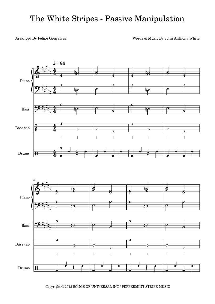Passive Manipulation Passive Manipulation Bass Guitar scores gallery preview page 1