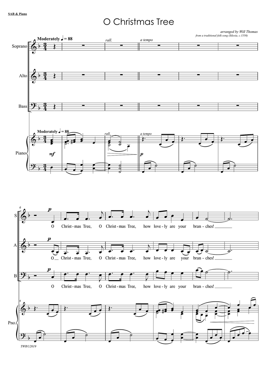 O Christmas Tree 3-Part scores gallery preview page 1