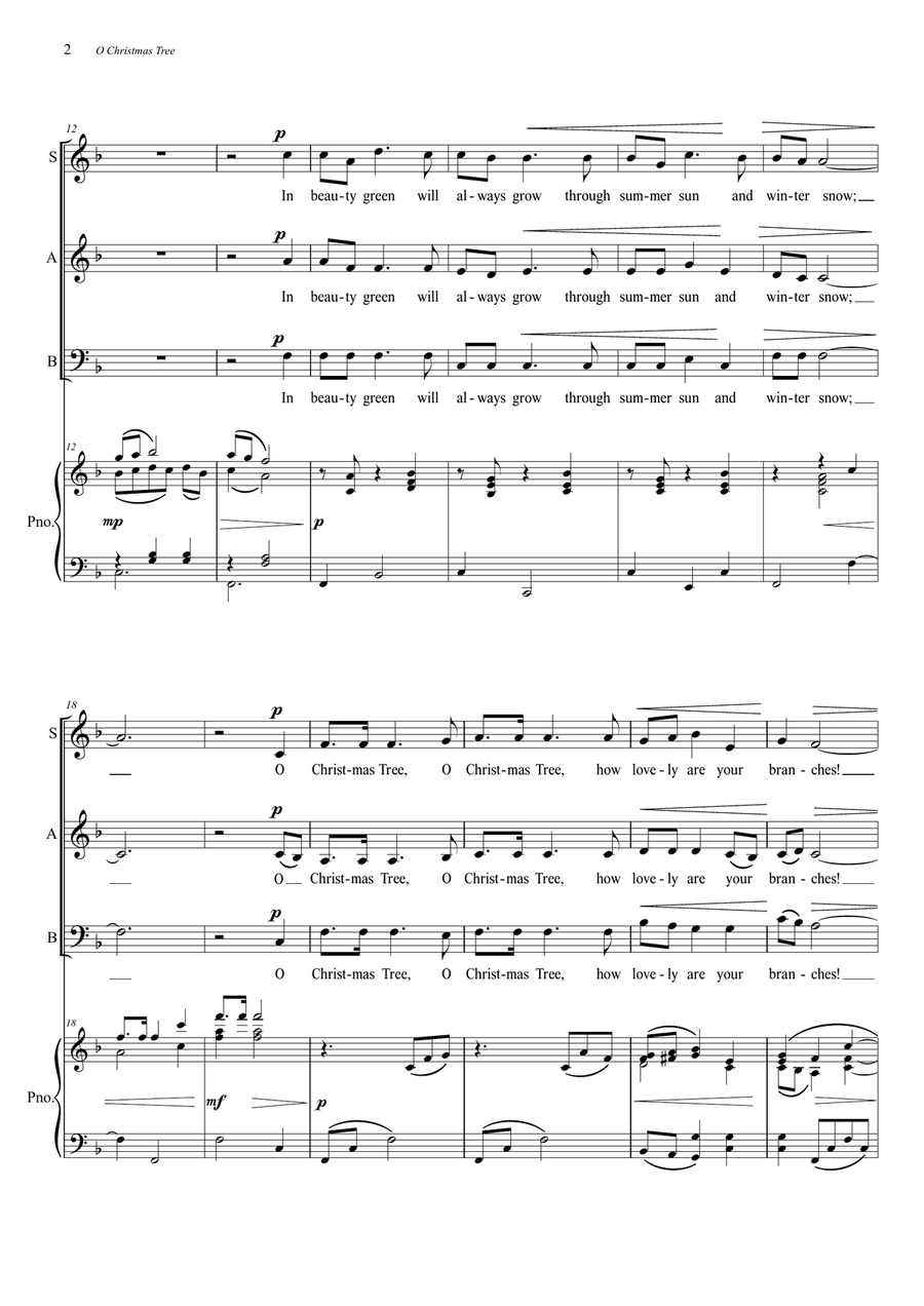 O Christmas Tree 3-Part scores gallery preview page 2