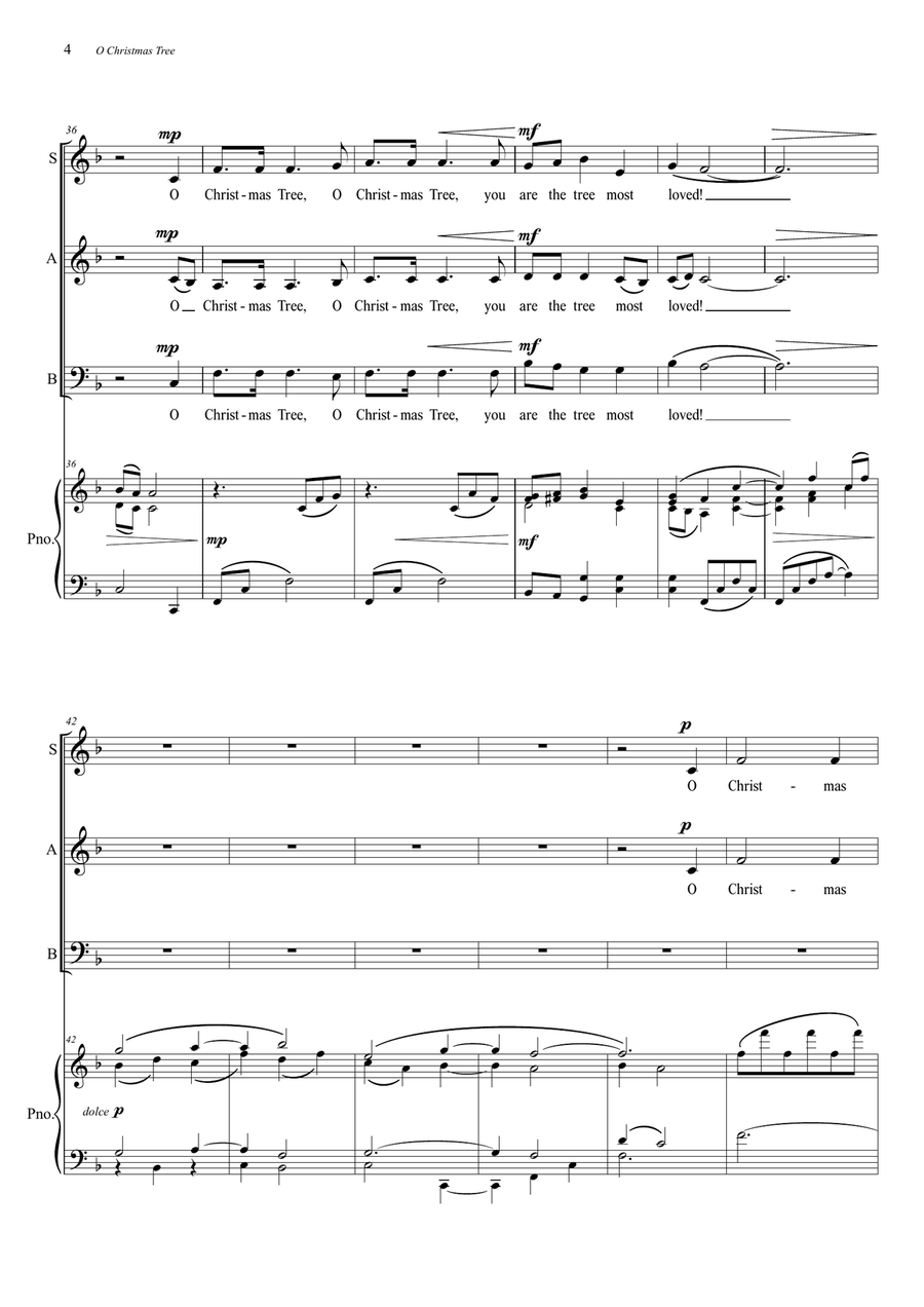 O Christmas Tree 3-Part scores gallery preview page 4