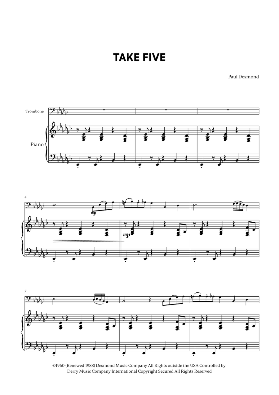 Take Five Take Five Piano scores gallery preview page 1