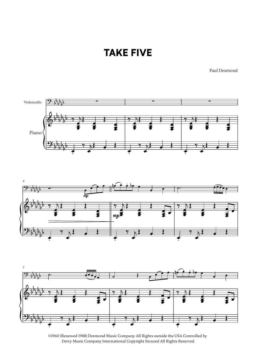 Take Five Take Five Piano scores gallery preview page 1