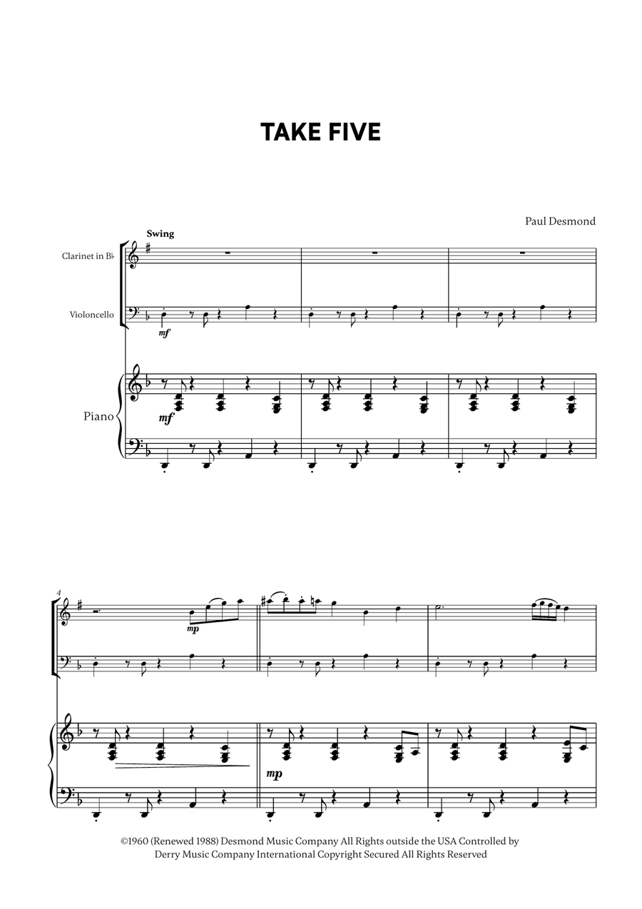 Take Five Take Five B-Flat Clarinet scores gallery preview page 1