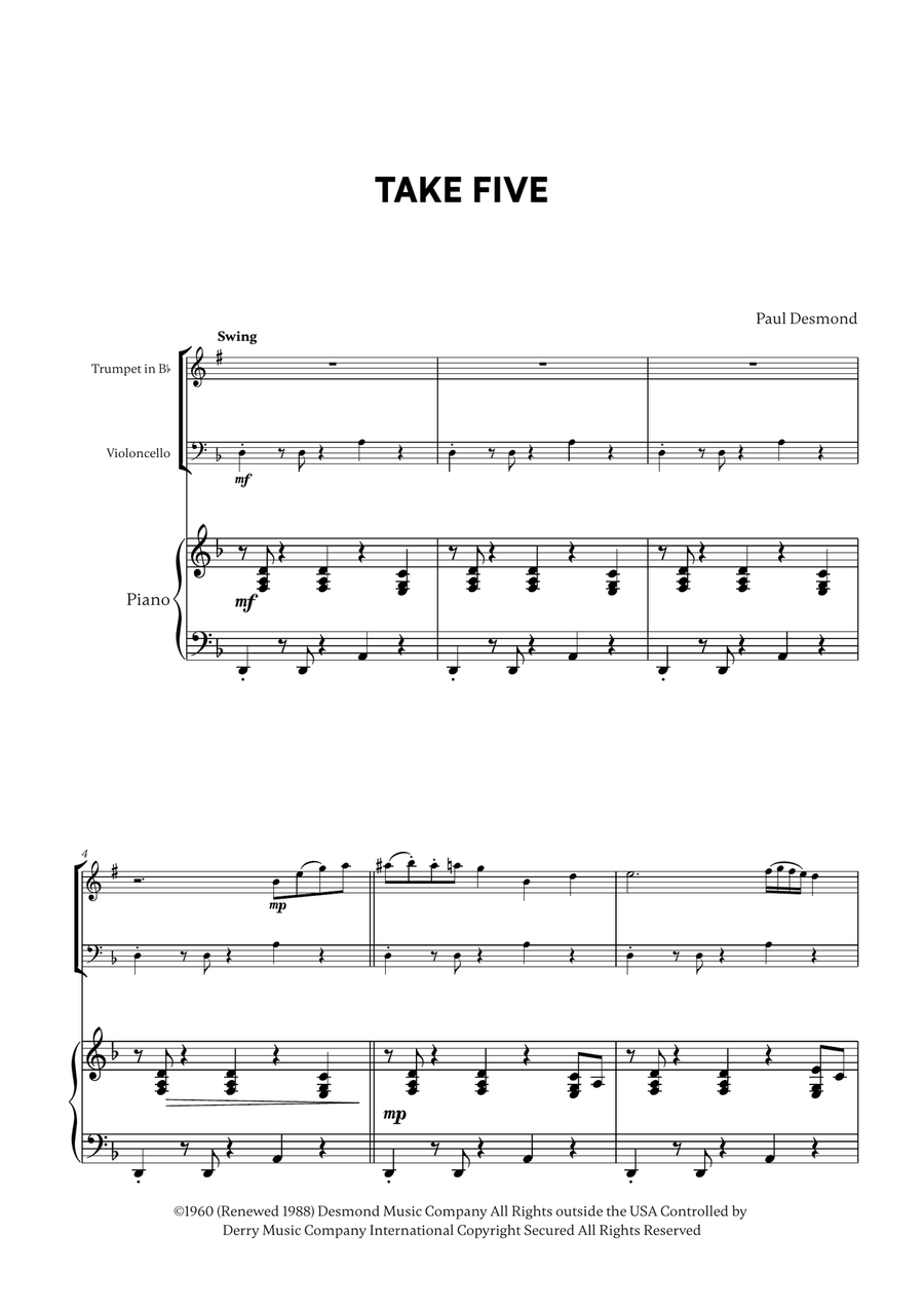 Take Five Take Five Trumpet Duet scores gallery preview page 1