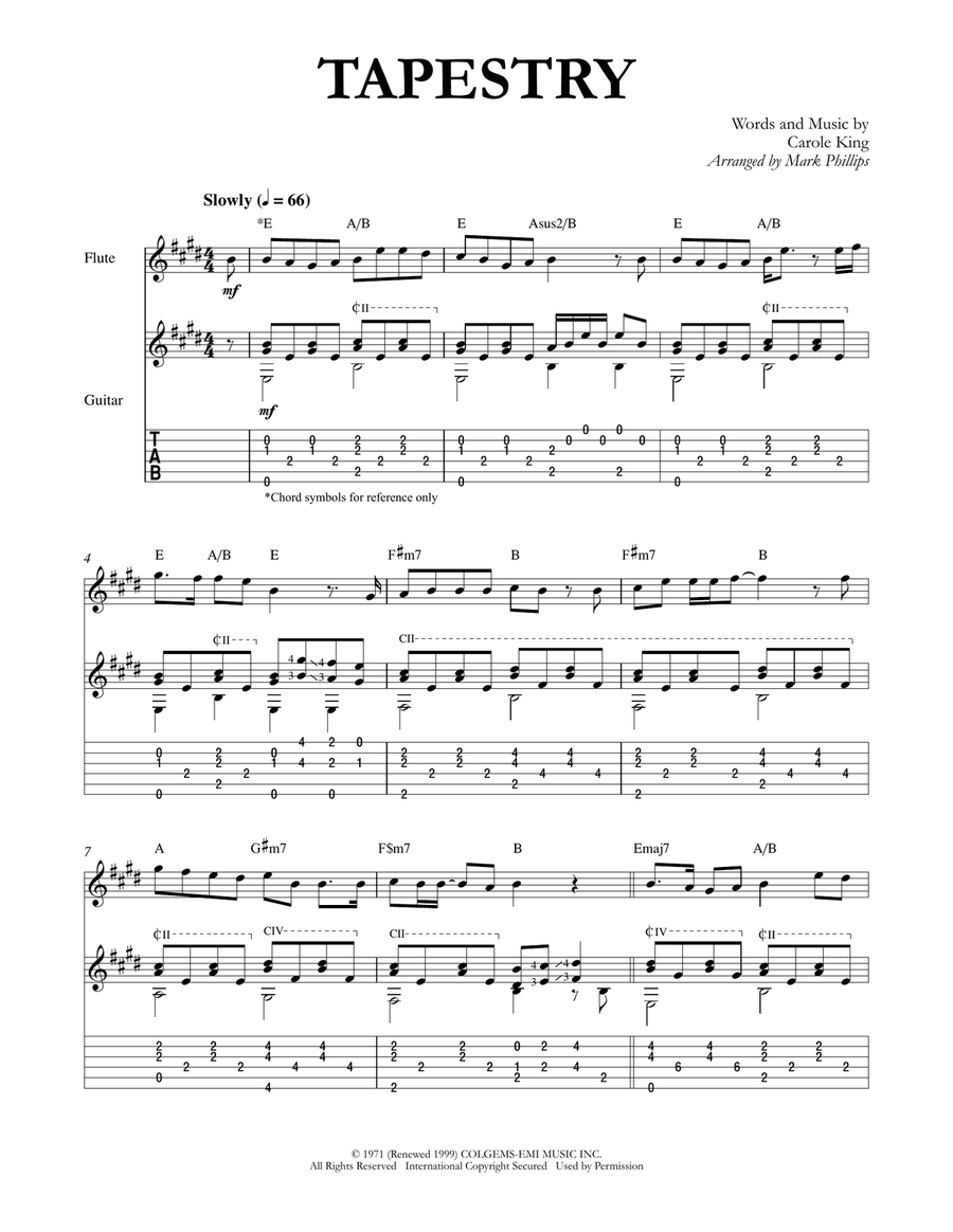Tapestry Tapestry Flute scores gallery preview page 1