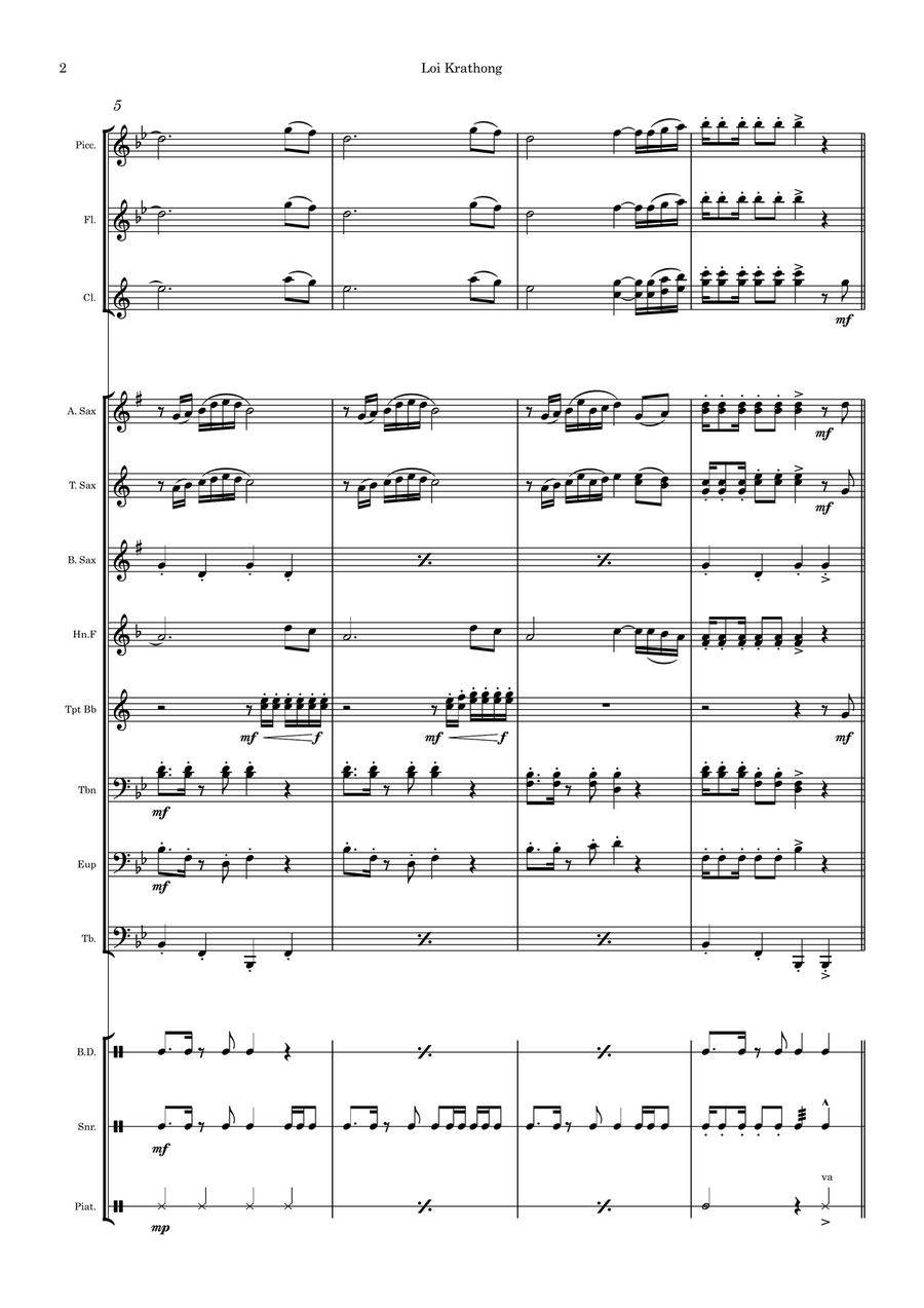 Loy Krathong Marching Band Marching Band scores gallery preview page 2