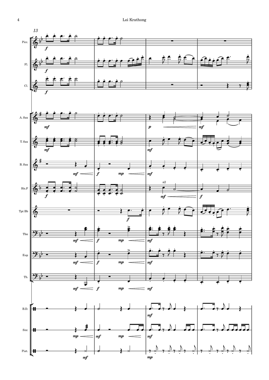 Loy Krathong Marching Band Marching Band scores gallery preview page 4