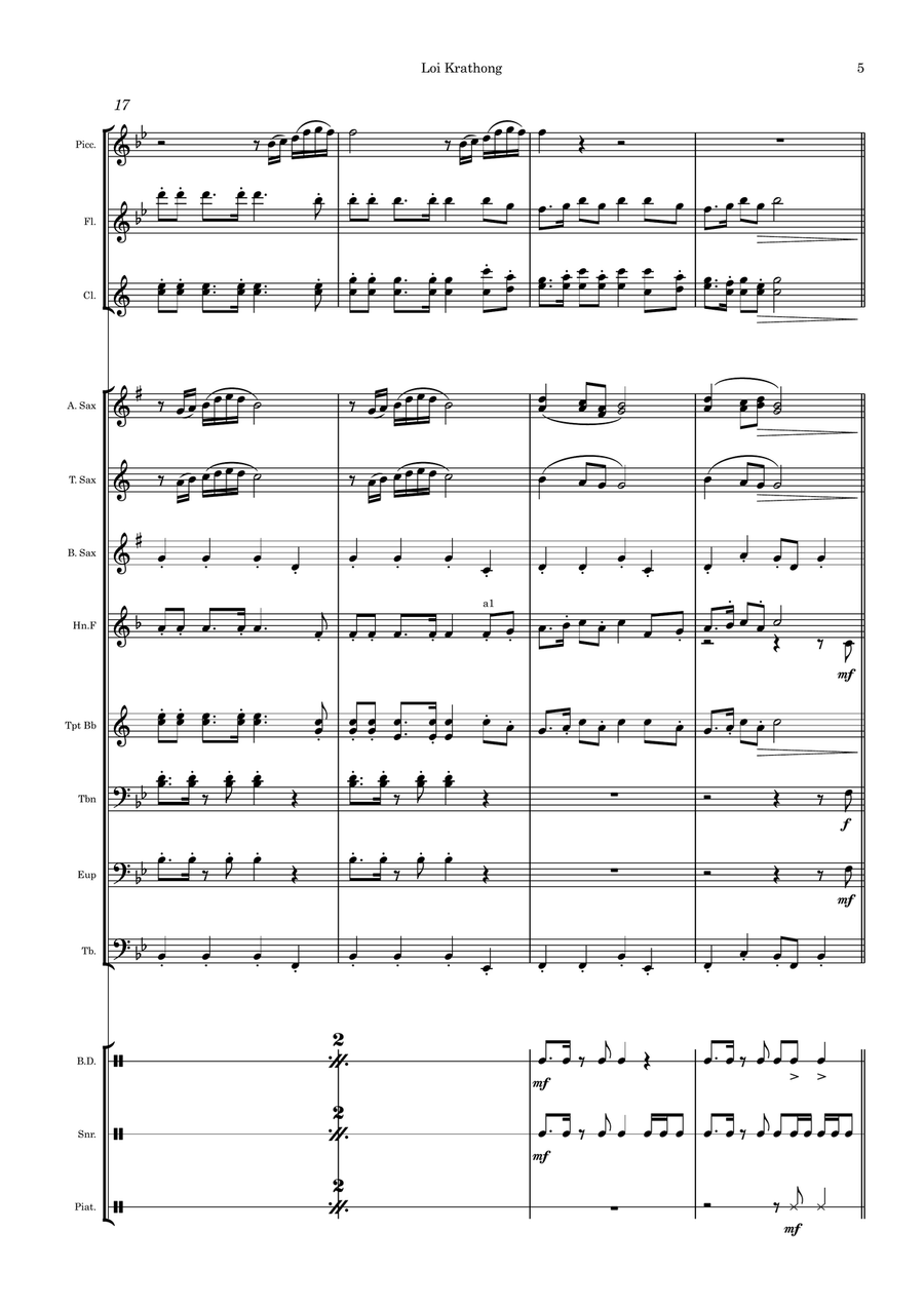 Loy Krathong Marching Band Marching Band scores gallery preview page 5