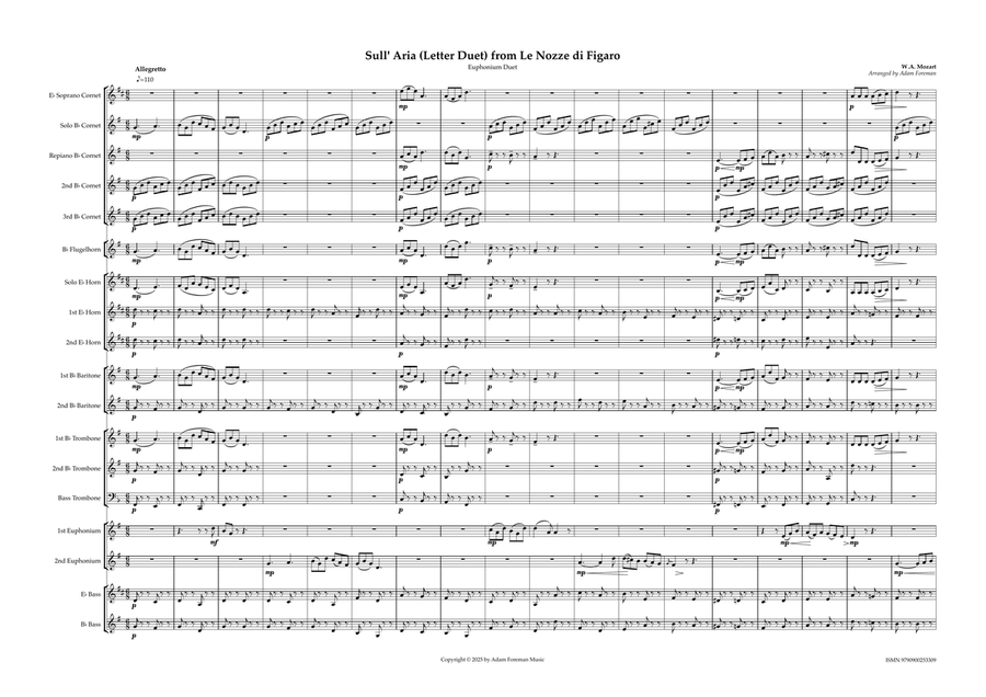 Euphonium Duet - Sull' Aria (Letter Duet) from Le Nozze di Figaro Brass Band scores gallery preview page 2