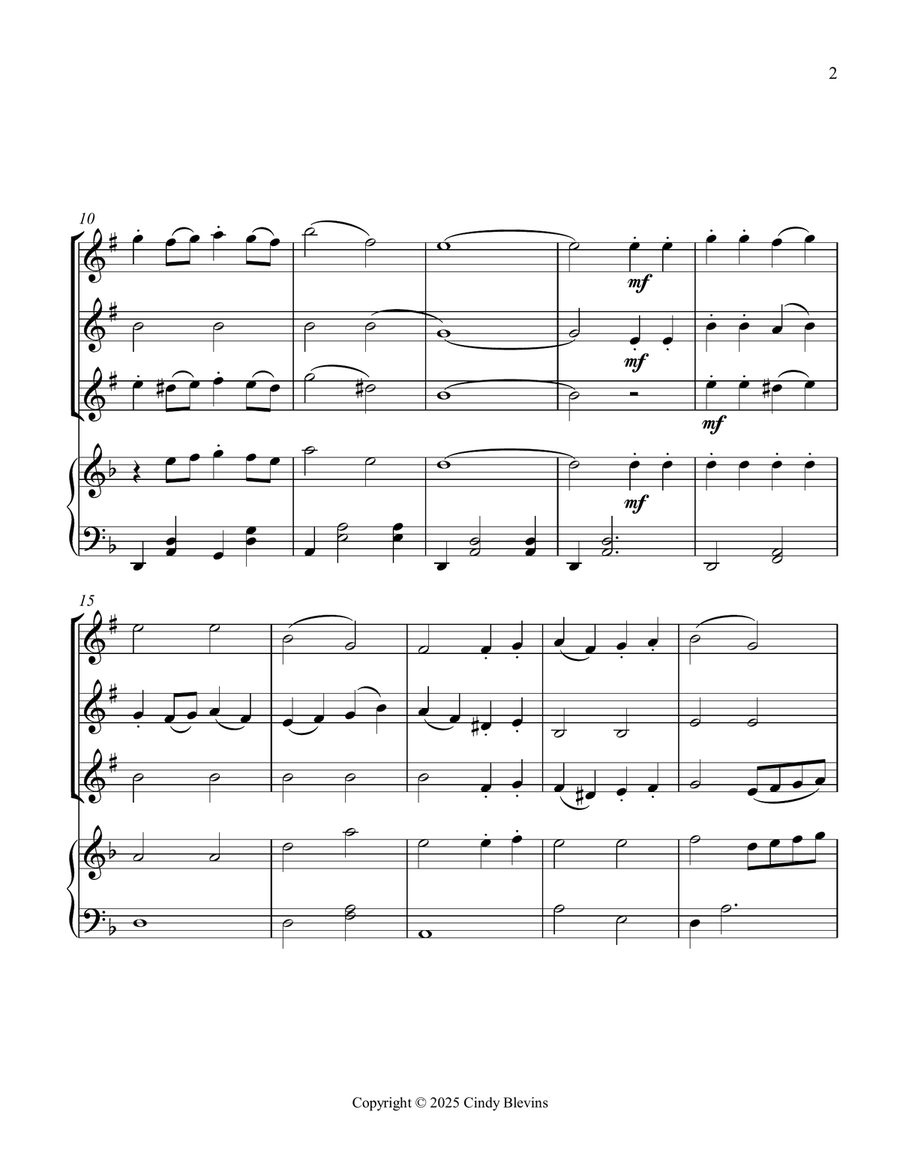 Pat-a-pan, for Three Clarinets and Piano Small Ensemble scores gallery preview page 3