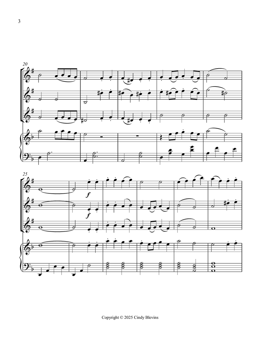 Pat-a-pan, for Three Clarinets and Piano Small Ensemble scores gallery preview page 4