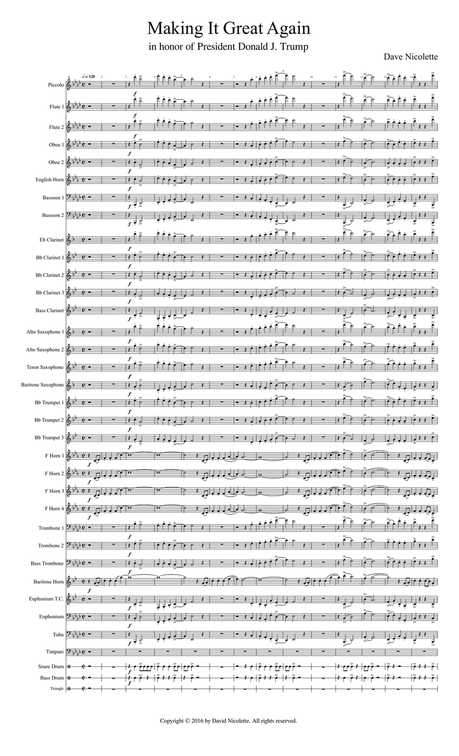 Making It Great Again Concert Band scores gallery preview page 1