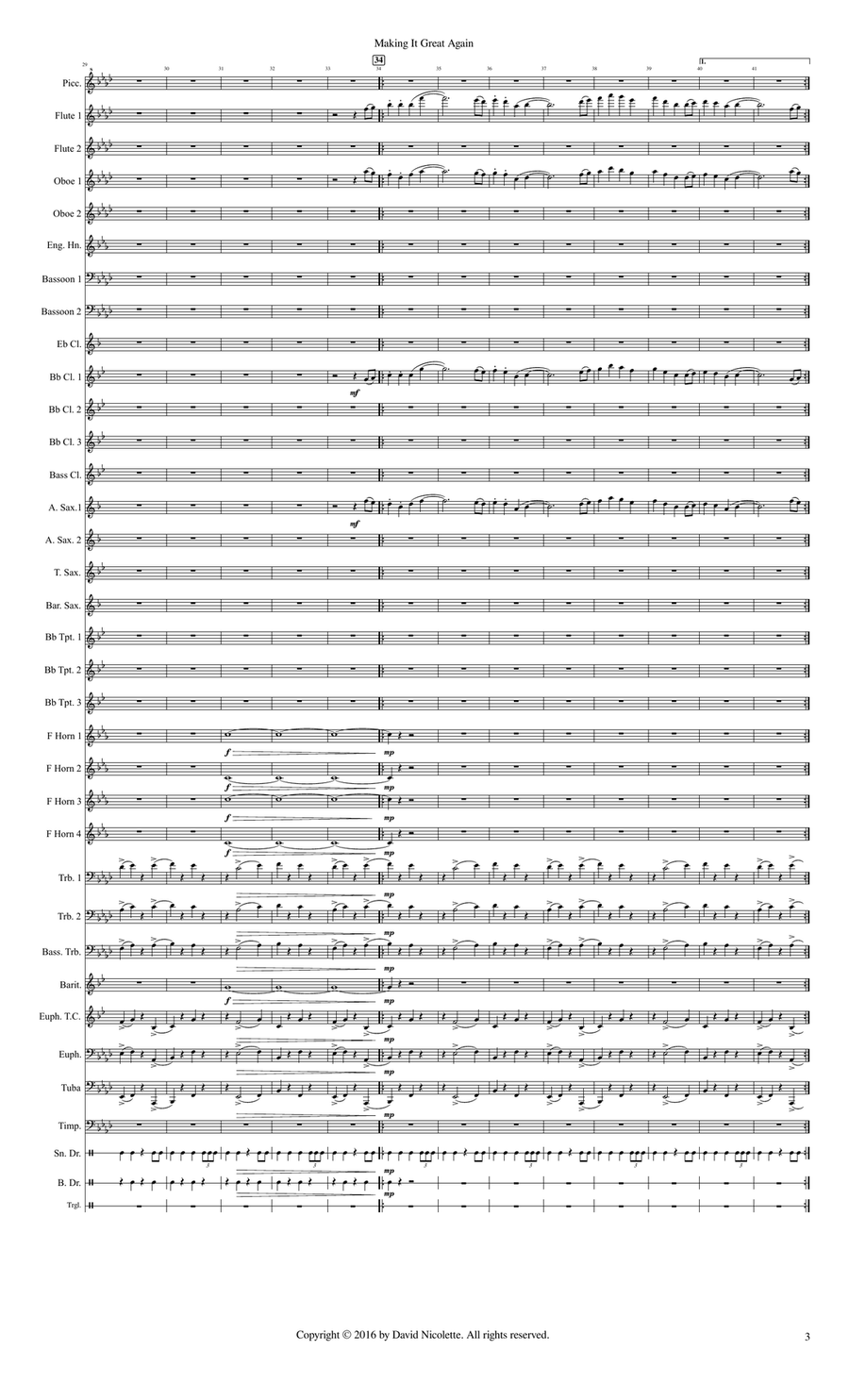 Making It Great Again Concert Band scores gallery preview page 3