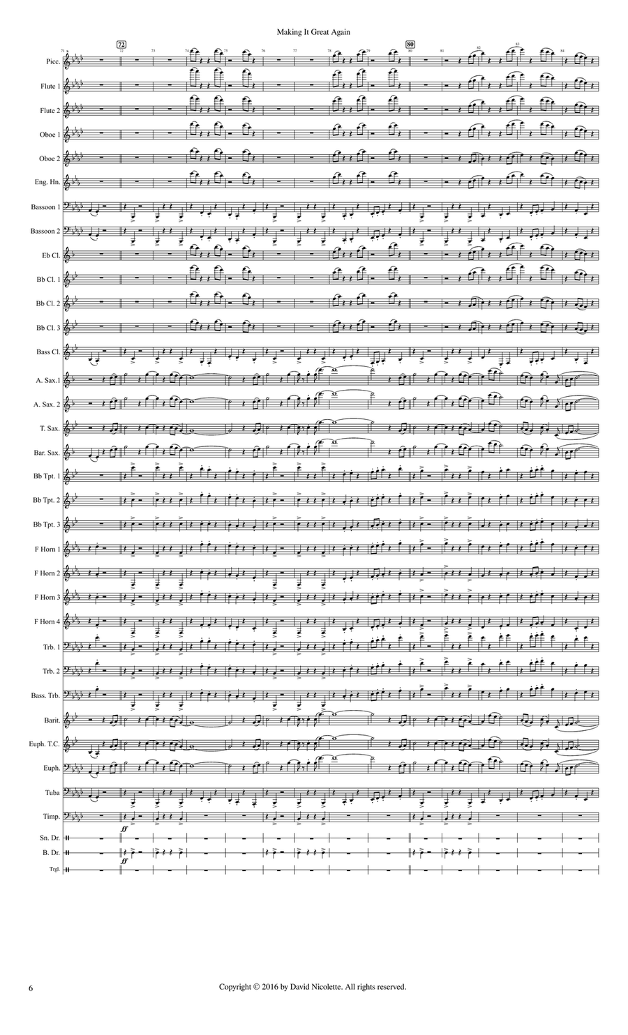 Making It Great Again Concert Band scores gallery preview page 6