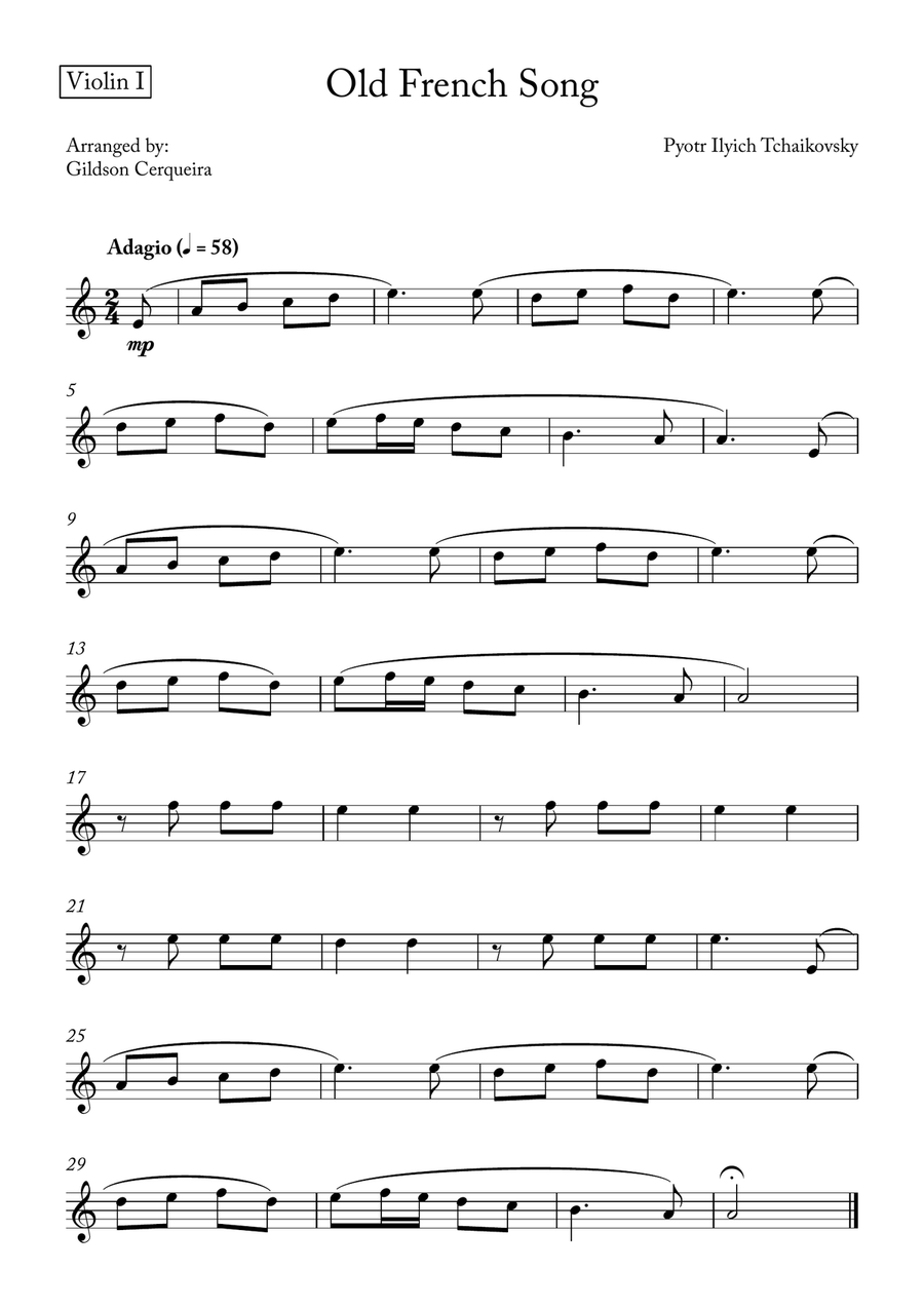 Old French Song Old French Song String Quartet scores gallery preview page 5
