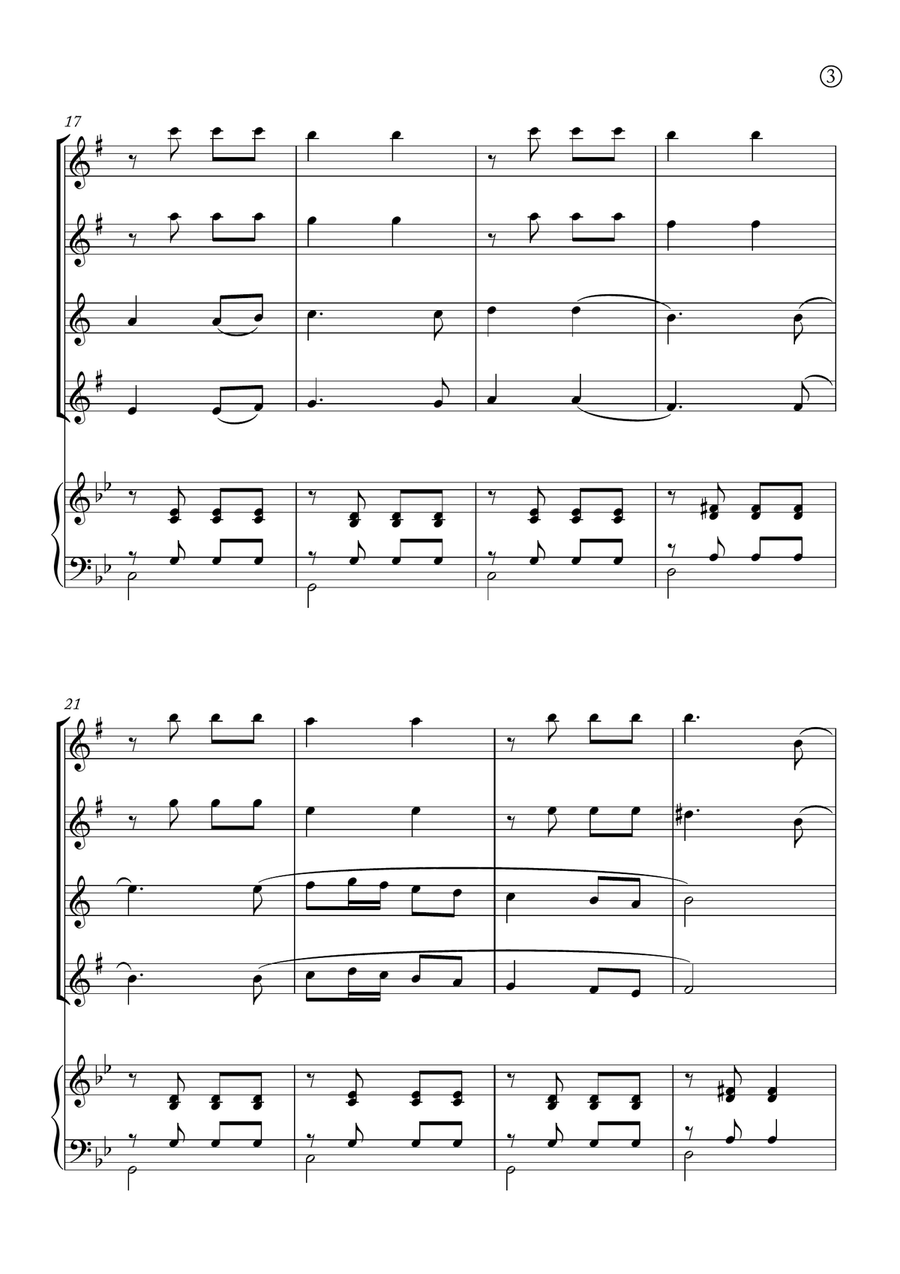 Old French Song Old French Song Saxophone Quartet scores gallery preview page 3