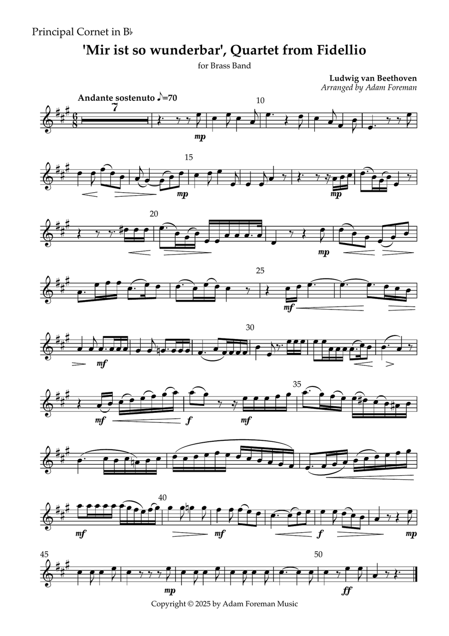 'Mir ist so wunderbar', Quartet from Fidellio Brass Band scores gallery preview page 5