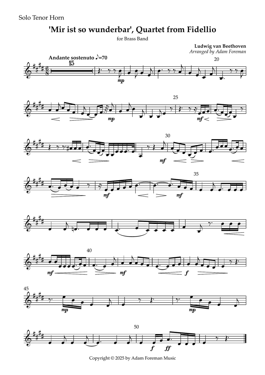 'Mir ist so wunderbar', Quartet from Fidellio Brass Band scores gallery preview page 6