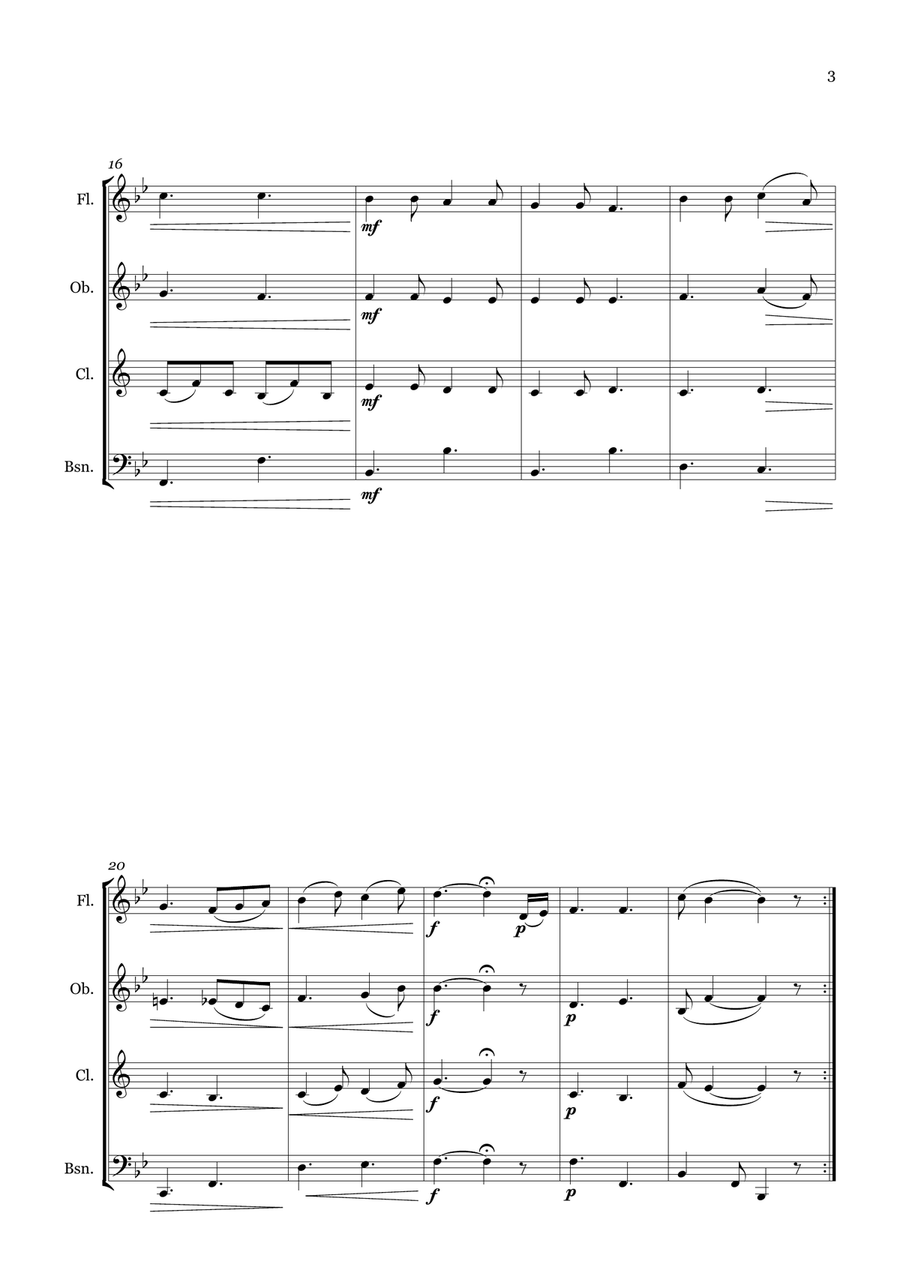 The Compleat Angler The Compleat Angler Woodwind Quartet scores gallery preview page 3