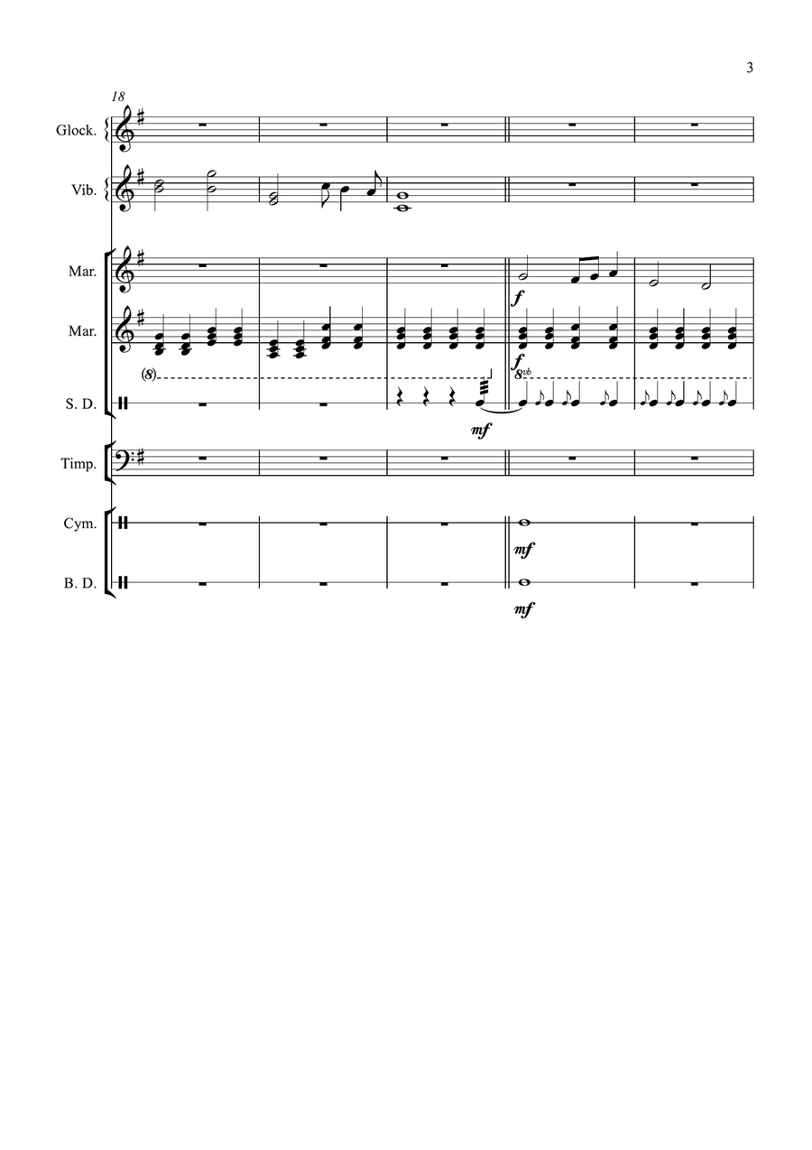 Pomp and Circumstance by Edward Elgar for Percussion Ensemble Percussion Ensemble scores gallery preview page 3